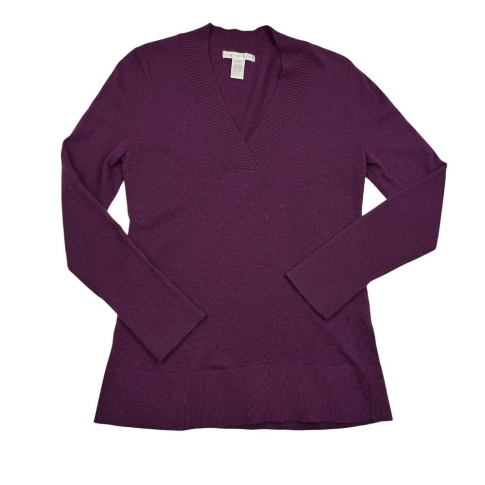 Sarah Spencer Angora Blend Deep V-Neck Pullover Knit Sweater Women's Size Small